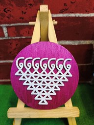 Picture of Saraswati Yantra Wall Decoration Material | Beautiful and Traditional Wall Hanging | Saraswati Idol | Saraswati Yantra | Diwali Hanging (5 cm x 5 cm) | Without Stand